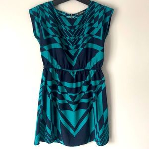 BeBop navy/turquoise sleeveless summer dress